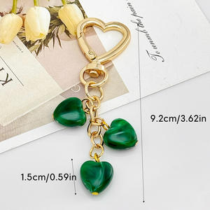 Love Heart gantungan kunci Resin, gantungan kunci mobil bentuk hati Aloi, gantungan kunci ponsel liontin, gantungan kunci mobil untuk hadiah anak perempuan - Product Image 4