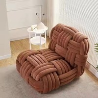 Canapé modulaire confortable et moderne en tissu de coton tissé et tricoté pour le salon