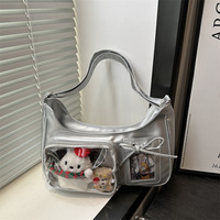 Nouveau 2026 : Porte-badge transparent pour sac bandoulière en PU, sac à l'épaule à fermeture éclair unique pour affichage d'anime, idéal pour les filles cosplay