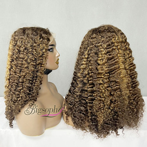 Peluca de Cabello Humano Birmano Rizado de 18 Pulgadas, Color P4/30 con Reflejos Ricos, Estilo Rizado Balayage de Lujo, Lista para Usar - Product Image 5