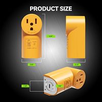 Prise de courant NEMA 6-50R à montage en surface 50 ampères |   Prise de courant 125/250 volts jaune homologuée ETL en plastique et caoutchouc