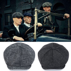 Berretto da Uomo a Righe in Lana, Stile Pittore, Berretto Invernale in Poliestere/Cotone Stile <span class=keywords><strong>Peaky</strong></span> <span class=keywords><strong>Blinders</strong></span>, Berretto da Giornale - Product Image 1