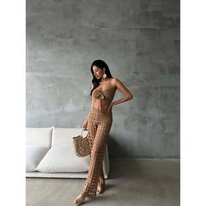 Lined <b>Knit</b> <b>Set</b> Brown Women's Sweater <b>Set</b> Standard Fit - Product Image 1