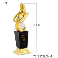 Trophée de médaille de cristal créatif plaqué or tigre Design bloc cadeau d'affaires pour la compétition de champion de la réunion annuelle de l'entreprise
