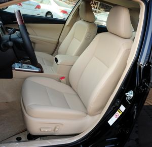 Custom Made <span class=keywords><strong>in</strong></span> vera <span class=keywords><strong>pelle</strong></span> coprisedile per Toyota Camry parte anteriore materiale tessuto 5 posti accessori accessori auto - Product Image 2