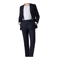 Harga pabrik ritsleting Double Breasted Fly ukuran Plus Slim Fit bernapas datar Italia bisnis pengantin pria setelan fungsional untuk