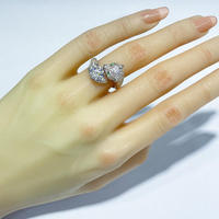 Nouvelle conception de bijoux fins pour hommes, argent S925, 2 carats, moissanite blanche verte VVS, bague réglable en forme de tête de léopard pour hommes et femmes