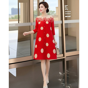 Abito midi plissettato a pois da donna, vestibilità ampia, <span class=keywords><strong>taglie</strong></span> forti, estivo, in poliestere, rosa, elegante, giovanile, stile Issey Miyake - Product Image 2