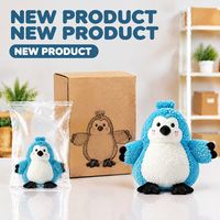 Peluche pingouin bleu personnalisée, fabrication directe usine, OEM ODM, coton PP, polyester, animal en peluche, vente en gros, MOQ, peluche amusante