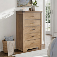 Armoire de rangement pratique en bois de chêne rustique, design farmhouse, avec poignée en métal, pour usage quotidien en intérieur