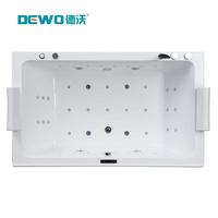 Elegante Bañera de Hidromasaje Independiente para 2 Personas con Ducha, Diseño de Cortina de Agua, para el Hogar