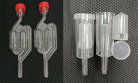 Accessoires de brassage de vin : Kit de 3 vannes à air droites en PP pour la fermentation de bière et de vin à domicile