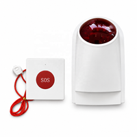 Alarme SOS sans fil pour personnes âgées, bouton d'appel d'urgence, lumière rouge clignotante, alerte de batterie faible, portée de 100 m, alerte de sécurité à domicile et à l'hôpital