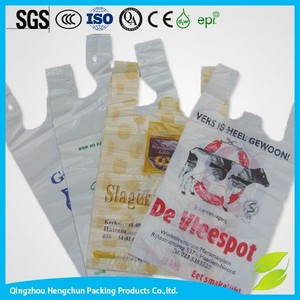 HDPE Factory Price Laminated Material Printed logo T-shirt Bag with Handle for Supermarket <b>Kitchen</b> Packaging - Product Image 3