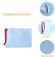 Pochette à fermeture éclair givrée transparente personnalisable grand étui de maquillage de voyage pliable portable résistant à l'eau