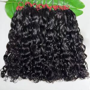 Extensiones de Cabello Humano Virgen Vietnamita con Pluma, Tejido Doble a Máquina, Ondulado Natural, 100% Virgen, para Dropshipping - Product Image 1
