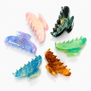 Private Label Manufacturing Acrylic Hair <b>Clip</b> Strong <b>Spring</b> <b>Clip</b> Beautiful Texture Various Colors with Custom Shapes for Gift - Product Image 1