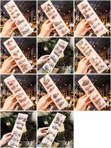 Оптовая продажа, смешанные геометрические фигуры животных, милый головной убор для девочек, тканевый зажим для волос, набор для детей, детские банты, аксессуары для волос - Product Image 3