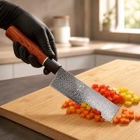 Couteau de chef japonais en acier Damas VG10 à haute teneur en carbone, 67 couches, avec manche octogonal en bois d'ébène, pour droitier, lame droite