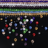 Perles entretoises rondes en verre cristal facetté noir/blanc/rouge/rose de 4mm-12mm en gros pour la fabrication de bijoux DIY