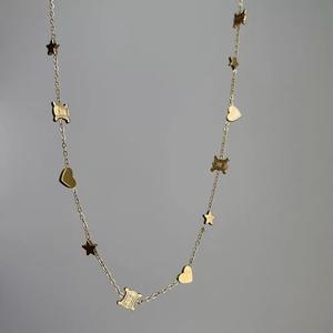 قلادة على شكل قلب ونجمة رائجة البيع، تصميم أنيق وفاخر وبسيط مصنوع من الفولاذ التيتانيوم، سلسلة عظم الترقوة - Product Image 4