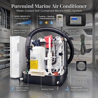 Climatiseur marin autonome refroidi par eau 16000 Btu, système de climatisation pour bateau avec chauffage à cycle inversé pour yacht, navire, embarcation