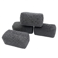 Bloc applicateur de cire en microfibre gris uni, éponge épaisse en mousse pour le detailing automobile, pour l'application de cire, de polish et de revêtement céramique