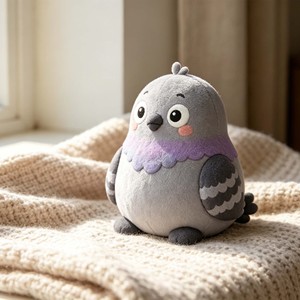 Peluche personnalisée hautement réductrice, adorable pigeon gris, jouet en peluche doux et mignon - Product Image 3