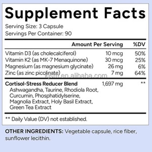 Capsules Adaptogènes pour la Gestion du Cortisol : Soulagement du Stress, Soutien du Sommeil et Équilibre du Système Nerveux – Formule Marque Blanche - Product Image 6