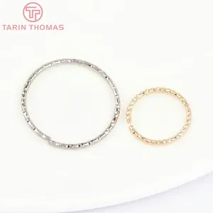 Anillos de latón chapados en oro de 24 quilates de alta calidad al por mayor, anillos de <span class=keywords><strong>salto</strong></span> abiertos en espiral para hacer joyas DIY - Product Image 2