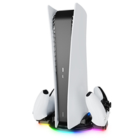 Station de charge double RGB MIMD de haute qualité 2-en-1 pour manette P5, support de console, matériau plastique durable, garantie de 12 mois