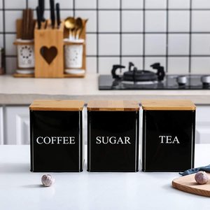 ภาชนะโลหะสำหรับใส่ขนมปังในครัวพร้อมโหลใส่กาแฟน้ำตาลชา - Product Image 3