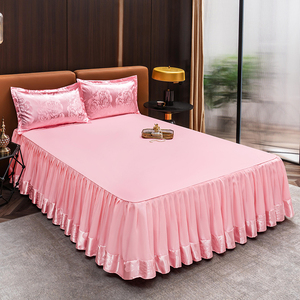 Juego de funda nórdica, juego de cama con bordado de satén de lujo europeo, juego de funda nórdica King Jacquard suave, cómodo y ligero - Product Image 2