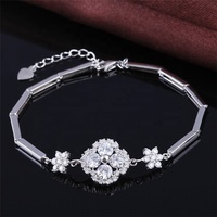Bracelet en argent sterling 925 fait main avec un charme en forme de fleur et une chaîne à maillons pour femmes, bijoux de tous les jours
