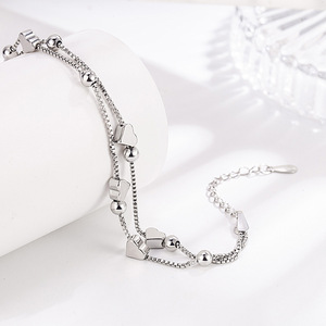 Hypoallergenic Heart Chain Bangle Bracelet Xmas Birthday Jewelry Gift Adjustable Multilayer Beads Bracelets <strong>for</strong> Women <strong>Mum</strong> Her - Product Image 6