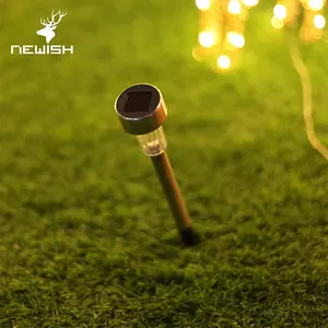 Newish Förderung Wiederaufladbare Energiesparende Edelstahl Outdoor Pfad yard Rasen Solar Lade Hof Garten Stick led Licht