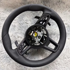 Volante de Cuero Beige para <span class=keywords><strong>Porsche</strong></span> Panamera Cayenne Macan 718 Boxster <span class=keywords><strong>Cayman</strong></span> 996 911 981 958 991 - Product Image 3