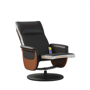 Fauteuil de massage inclinable en similicuir noir, massage complet du corps, télécommande sans fil, utilisation domestique - Product Image 1