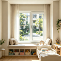 Ventana Abatible de PVC con Marco Delgado y Vista Amplia para Apartamentos de Lujo en la Ciudad, Diseño de Apertura Suave