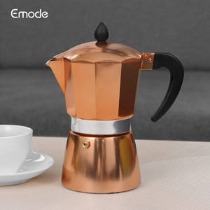 Emode Alta Qualidade Cafetera Italiana De Alumínio Stovetop Espresso Maker De Cobre De Alumínio Cor Café Moka <span class=keywords><strong>Pot</strong></span> - Product Image 2