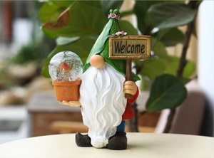 Figura Decorativa de Resina de Duende <span class=keywords><strong>con</strong></span> Luz Solar para <span class=keywords><strong>Jardín</strong></span>, Ideal para Navidad - Product Image 3