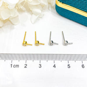 21492DIY Pearl Accessories S925 <b>Silver</b> Earrings with 7-10mm Round <b>Beads</b> Simple Stand Earnails Jewelry Findings & Components - Product Image 4