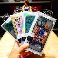 Étuis de téléphone portable portables en PVC transparent neutre avec impression de logo personnalisable, emballages pour consommateurs