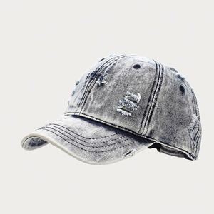 Fashion Unique Direct Factory Low Moq High Quality Vintage Distressed Vintage Baseball <b>Cap</b> <b>Plain</b> Denim Baseball <b>Cap</b> - Product Image 2
