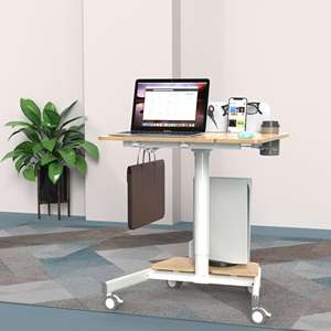 V-крепление Запираемая газовая пружина фиксированная + флип Двухзонный Настольный мобильный ноутбук стол с грузовой стойкой шасси 10 кг/22 фунта VM-FA105 - Product Image 2