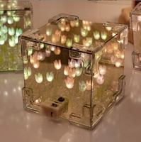 Cadeau populaire pour la Saint-Valentin, anniversaire, cadeau artisanal, décoration de chambre, lampe de table, kits de bricolage, fonction miroir en forme de tulipe, lampe LED en forme de tulipe