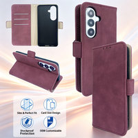 Étui portefeuille vintage en similicuir suédé mat avec fentes pour cartes et support rotatif à 360° °   Coque de protection antichoc pour iPhone 15-18 Pro Max