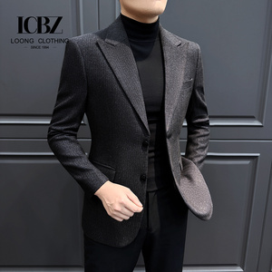 Costume d'affaires haut <span class=keywords><strong>de</strong></span> gamme rayé <span class=keywords><strong>pour</strong></span> homme, <span class=keywords><strong>pantalon</strong></span> décontracté, veste, costume <span class=keywords><strong>de</strong></span> <span class=keywords><strong>mariage</strong></span>, nouvelle collection 2026, taille XL et plus, costume homme à devant plat - Product Image 3