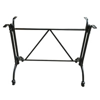 Base de table rectangulaire en aluminium coulé noir pulvérisé personnalisable pour restaurant, plusieurs tailles disponibles