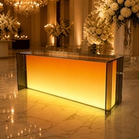 Comptoir de bar LED en acrylique transparent de luxe, comptoir de réception en acrylique dégradé, bureau lumineux, comptoir à boissons pour la décoration de bar à domicile